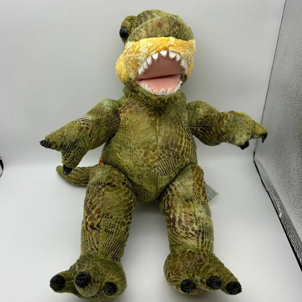 Build-A-Bear Workshop Tyrannosaurus Rex Green Scaly Dinosaur Plush T-Rex 2000s